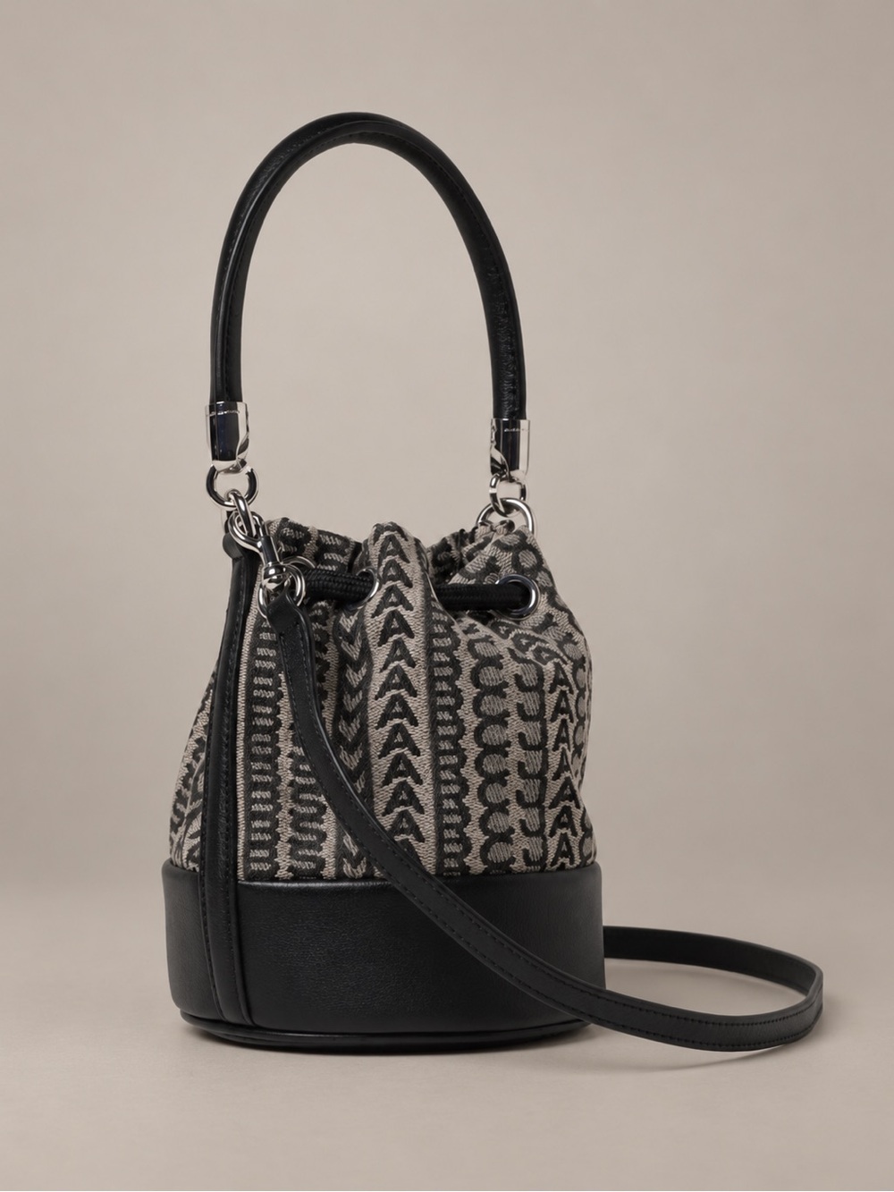 Mini Bucket Crossbody Bag in Black  and Brown - Picture 4 of 14